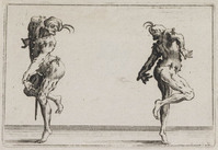 KG 10844
<br/>
Twee dansende Pantalone ("Capricci")
<br/>
<em>Callot, Jacques (1592 - 1635)</em>